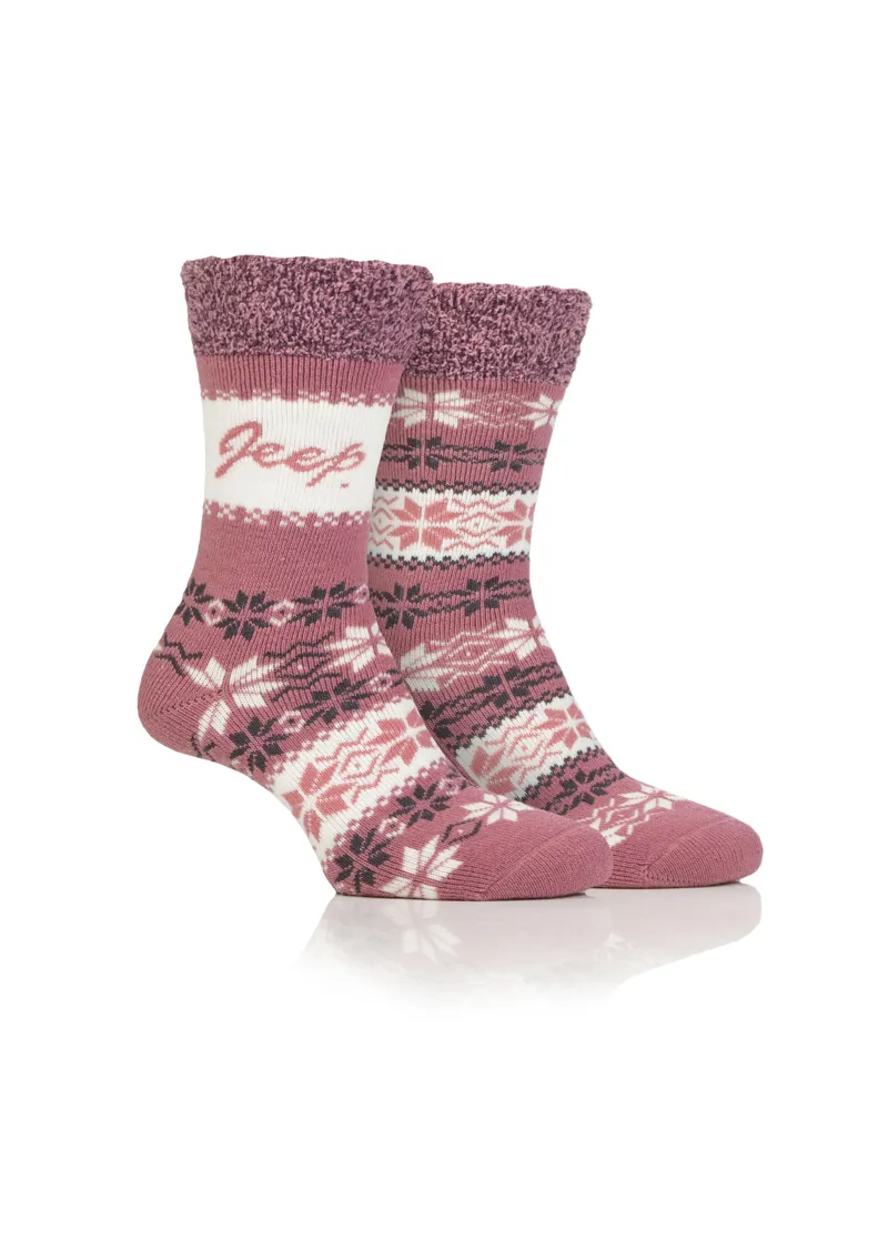 Jeep Thermal Boot Socks Ladies in Slate and Rose